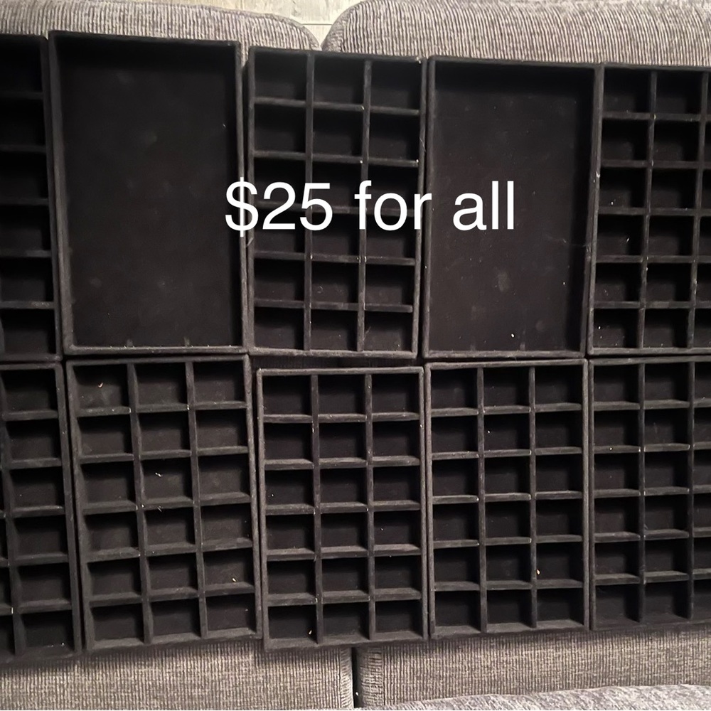Black Modular Jewelry Tray Organizer - Versatile Grid Storage